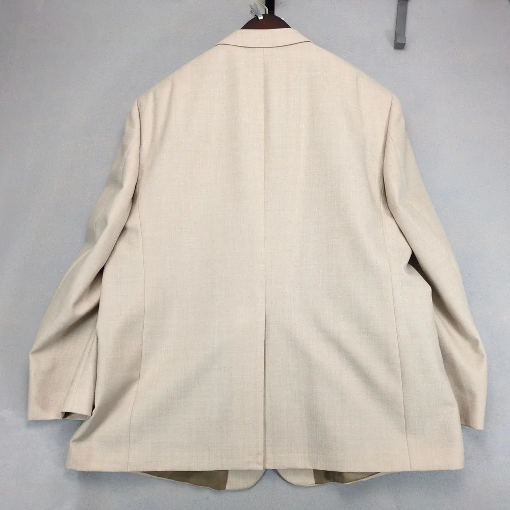 Meeting Street Beige Blazer Mens‎ 50R Wool Blend Brass Buttons Textured Preppy